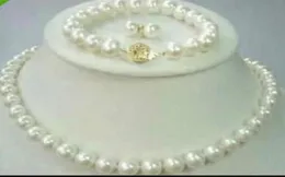 New Fine Pearl Jewelry Buy pearl jewelry natural 89mm Akoya white Pearl Necklace 18INCH Bracelet 75inch Earring set1232851