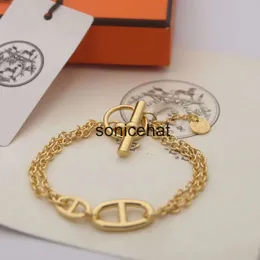 Charm Bracelets Donia Lluxury Armreifen übertrieben Schwein Nase Titanstahl mit Mikro-Zirkon-Europa und amerikanischem Modedesigner-Armband mit Rahmen schön