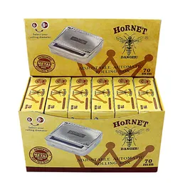 Hornet Metal Smoking Automatic Rolling Box 70 mm Silver Cigarett Maker Tobacco Machine Case Grinder Whole3222808