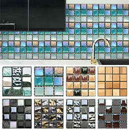 Adesivi a parete 10pc Tile buccia e bastoncino 3D Mosaico Auto adesivo Backsplash Cucina fai -da -te Bagno Adesivo impermeabile Viny4215342