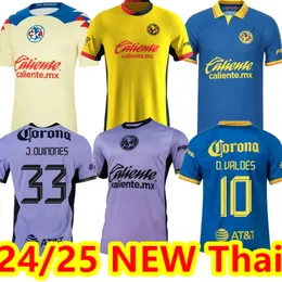 24 25 Club Americas Futbol Formaları Liga MX Henry J.Quinones D.Valdes 3. A.Zendejas Fidalgo 2024 2025 Ev Away Üçüncü Maillot Hayranları İnce Oyuncu Versiyonu Futbol Gömlekleri