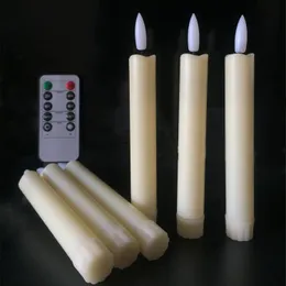 3D -фитиль -плавные подсвечники мерцающие светодиодные светодиодные свечи Функция таймера 75 -дюймовый аккумулятор из слоновой кости окно 240430