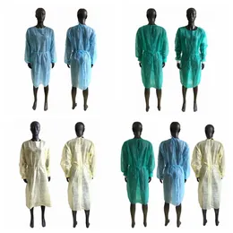 Vestidos de isolamento descartáveis de roupas de proteção não tecidas Nestes de isolamento de capa de chuva descartáveis ao ar livre de pó ao ar livre