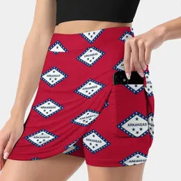 تنورات ليتل روك العلم-USA State Sticker T-Shirt Duvet Fashion 2024 Pant Skirt Mini Office Short USA