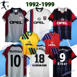 1993 1995 1997 1998 1999 Matthaus Elber Retro Soccer Jerseys Scholl Effenberg Basler Klinsmann München Lizarazu Kuffour Jancker Vintage Classic Football Shirt