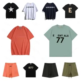 デザイナーTシャツエッセメンズTシャツFG TEES 1977ファッションシンプルソリッドブラックレタープリントカップ