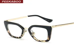 Wholenew 2019 vintage glasögon ramar modekatt öga halva metallramglas för kvinnor uv400 svart leopard8663119
