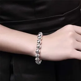 Hochzeitsarmbänder 925 Sterling Silber Luxus Marke Design 10mm Buddha Perlen Armband Damen Mode Hochzeitsvergütung Schmuck Schmuck
