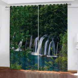 Curtain High Quality Custom 3d Fabric Natreu Scenery Waterfall Curtains Stereoscopic