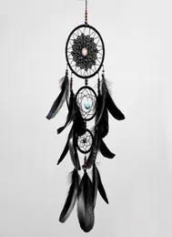 Dreamcatcher Dream Hand Dream Catcher Net con piume Black Wind Chimes Wall Apped Auto Auto Ornament Party Gift Home Decorati3520196