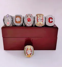 6PCSSET CLEMSON 2011 2014 2015 2016 2018Tigers National Championship Ring Set Fan Men Promoção Presente Whole 2020 Drop 8774565