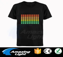 Sound Active Equalizer El T shirt Light up down led t Flashing music activated t 2107213963788