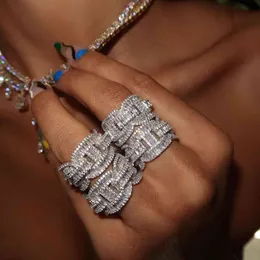 2021 QUALITÀ DI FIGLIE 5A ZIRCONIA CUBIC CUBICA ICPESSA BLING BAGUETTE INCONTERIO CHING ETERNITÀ ETERNITY RINGH