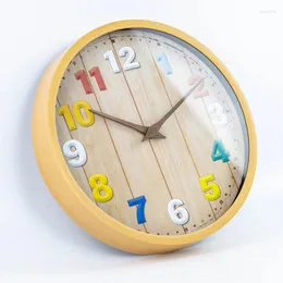 Väggklockor 12 tum färgglada 3d klocka vintage tecknad hemdesign klocka med tyst mekanism för barn sovrum reloj pared