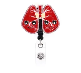 10pcs Medical Series Lungs Themed Retractable Badge Holder RT Pulmonary For Nurse Gift Id Card Name Badge Reels4595218