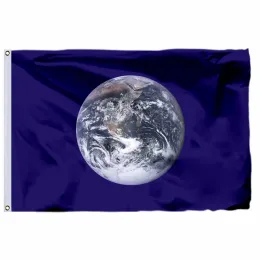 Tillbehör Earth Day Flag Banner Environmental Planet Globe World Classroom House Inomhus utomhusdekor flaggor Polyester med mässing Grommets