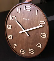 Relógios de parede de bambu não reflexivos de 14 polegadas de 14 polegadas relógios relógios de parede relógios SAUT SALA CRIATIVA ESTUDO DE ESTUDO TEMPO DE PAREDE DE PAREDE NÃO GLASS3006662