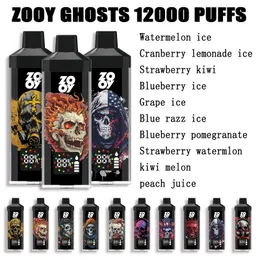 EU-Lagerhaus Zooy Ghosts 12000 Puffs Einweg-Vape-Stift-E-Zigaretten-Kits 550-mAh Batteriekapazität Zodiac Ecigs Tragbare Schoten Verdampfer vorgefüllter Stabdampf