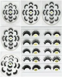 7 Çift 6D Sahte 3D Mink Kirpikler Mink Kirpikleri Doğal Yanlış Kirpikler Kalın Kirpik Uzatma Çiçek Tepsisi Makeup8638747