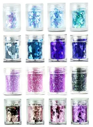 28Color Nail Glitter Tips Iridescent Blue Pink Purple Nail Sequins Powder 10ml Manicure Acrylic UV Glitter Powder Paillette8232240