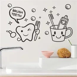 ملصقات جدار لطيف حديث التكلفة الجميلة فرشاة الأسنان ديكور المنزل أطفال الحمام غرفة الغسيل غرفة مقاومة للماء الفن
