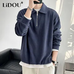 Men's Hoodies Spring Autumn Fashion Loose Solid Casual Sweatshirt Man Long Sleeve All-match Business Male Pullover Tops Streetwear Ropa