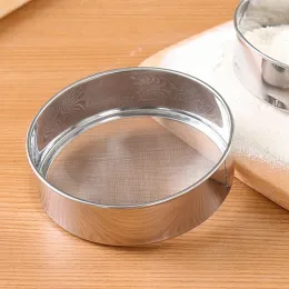 Neues 1PC -Netzmehl Sifter Sifter Sieb Sieb Sieb Kuchen Back Haushalt Küchenwerkzeuge Ideal zum Sieben von Mehl Edelstahl Steelforor Edelstahl -Sifter