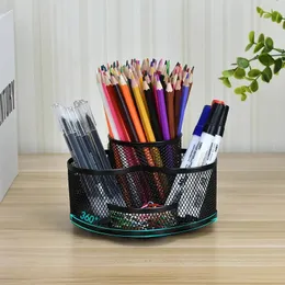 Home Office Large Capacity Art Supply Space Saving 360 Degree Rotating 7 Compartments Pencil Holder Desk Organizer Workspace