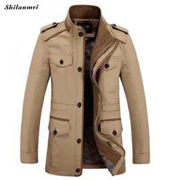 2019 Autumn Winter Men039 Giacca giacca per taglio casual Uomini Solido Khaki Tasche di alta qualità Cappello di alta qualità MEN 4XL Chaqueta HOMB641397890