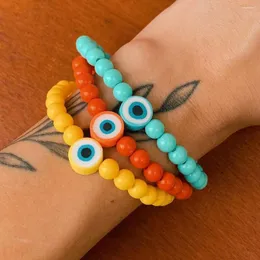 Strand Go2boho Bransoletka z koralikami urok greckie bransoletki dla kobiet Turkish Evil Jewelry 2024 Kolorowe akrylowe koraliki rozciąganie pulsera