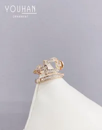 Versão coreana micro conjunto completo diamante ins2020 novo duplo horseshoe women039s versátil anel jóias de mão jepk1803386