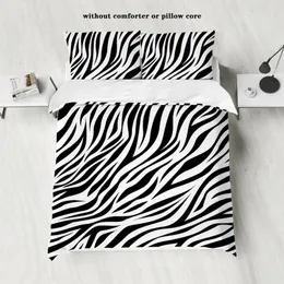 Bedding Sets 3pcs Brushed Polyester Set 1 Quilt Cover 2 Pillowcases No Filling Warm Skin-friendly Anti-pilling Zebra Pattern