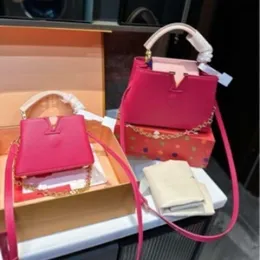 24 New Women's Chain Strap Single Shoulder Crossbody Colored Litchi Pattern Clover Handbag Killer Lady Bag 80% factory wholesale