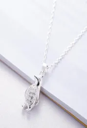 Personalidade de strass em temperamento fofo pinguim brilhante versa literária 925 colar de cadeia de clavícula de prata esterlina charkers8594691