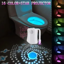 Inteligentny czujnik ruchu toalety nocne światło 16 kolorów wodoodporne podświetlenie do miski w łazience Lampa LED WC 240508