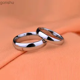 Casal toca o anel de acoplador comum de aço de titânio da moda e simples anel de casamento de 6 mm e 4mm Promise do anel de noivado feminino WX