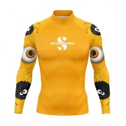 Women's Swimwear 2024 Men's Rash Guards Long Sleeve Surf T-Shirt Funny Surfing Diving Swimsuit UV Protection Shirt GYM Clothes Rashguard