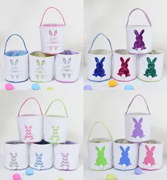 Easter Egg Storage Basket Canvas Bunny Ear Bucket Festives Favors Creative Easter Gift Bag With Rabbit Tail Decoration Multi Style8521676