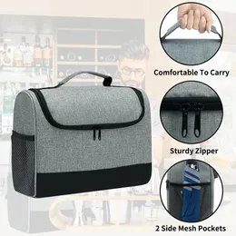 Bartender Kit Portable Nylon Bar Tool Storage Bag with Side Pockets Luggage Bar Manager Travel Gifts 240428