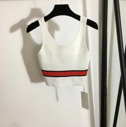 Women039s Knit Tanks Ladies Crop Top Blouse Cotton Vest Sexy Letter Camisole Letter Workout Bra Tshirt1811101