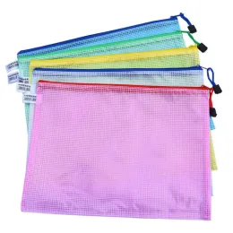 Bag A3 A4 A5 wasserdichte Plastik -Reißverschluss -Datei Ordner Dokumentbeutel Papierpapier Hülle Halter Schreibweise Bag Office Supplies