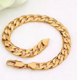 Mens 18k Gold Figaro 10mm Curb Link Bracelet للجنسين Giftbox2238689