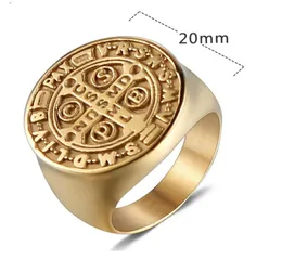 Cluster Rings Oulai777 Stainless Steel Big Gold 2021 Whole Male Knight Letter Ring Signetring Men Punk Friend Fashion Jewelry6308478