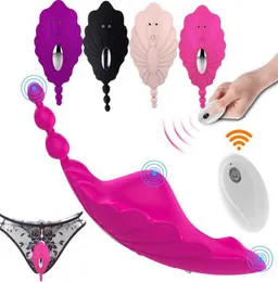 Wearable Perineum Vibrator Butterfly Vagina Clitoris Stimulator Sex Toys for Women Remote Control Invisible Panties Anus Massagep03755766