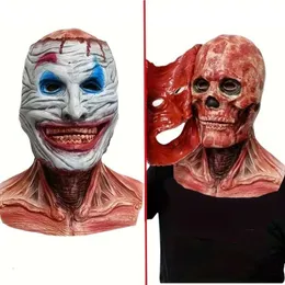 Máscaras de festa move a boca masculina máscara de terror máscara de maquiagem de maquiagem de halloween suportes diversão rosto q240508