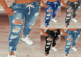 Damens jeans wideleg byxor rippade casual stil smal denim blossade byxor kvinnor byxa med hål famale mode7898987