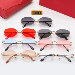 Luxus -Radfahren Sonnenbrillen Designer Sonnenbrille Steampunk Frauen Red Box Metall kleiner Rahmen Sonnenbrille Trend Radikal Fahrt UV Proof KO 345i