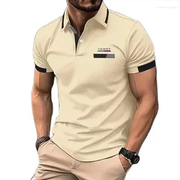 Men's Polos Fashionable Summer Polo Shirt Simple And Versatile Street Clothing Business Casual Breathable Lapel Short Sleeved Top B