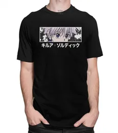 Komik Erkekler Tshirt HXH Killua Zoldyck T Shirt Kısa Kollu Saf Anime Manga Tee Yuvarlak Boyun Çelenek Hunterxhunter Tshirt5970792