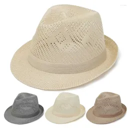 Berets Summer Cromping Beach Hat для мужчин выпарить широкие края солнечные шляпы мода Женщина Джаз -шап